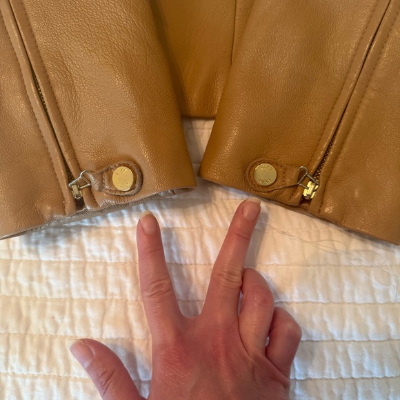 BCBGMaxAzria Tan Leather Jacket Size 2 - Picture 14 of 16